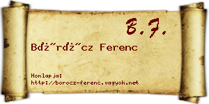 Böröcz Ferenc névjegykártya